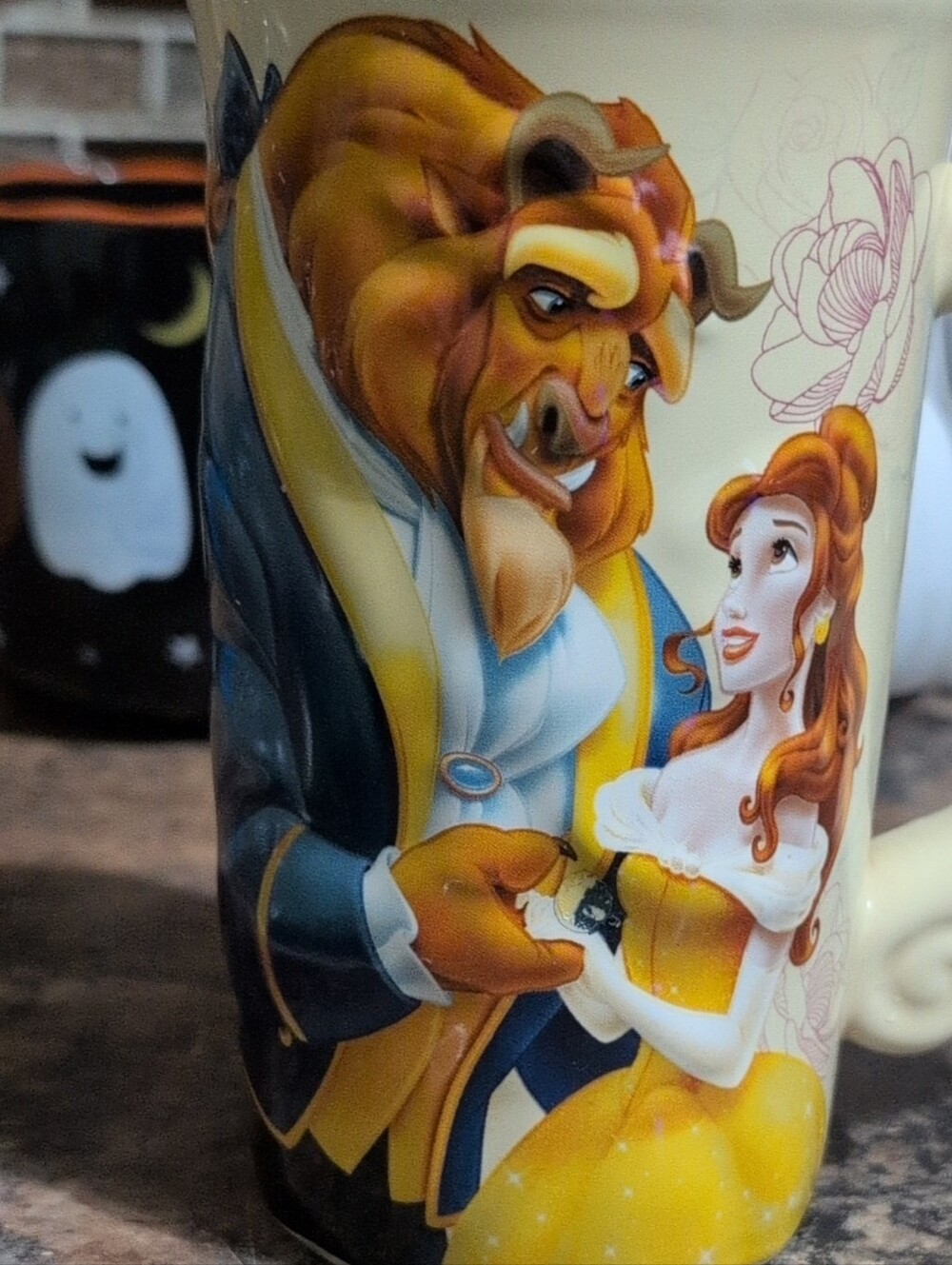 Yellow Belle & Beast Ceramic Mug - Classic Fairytale Design
